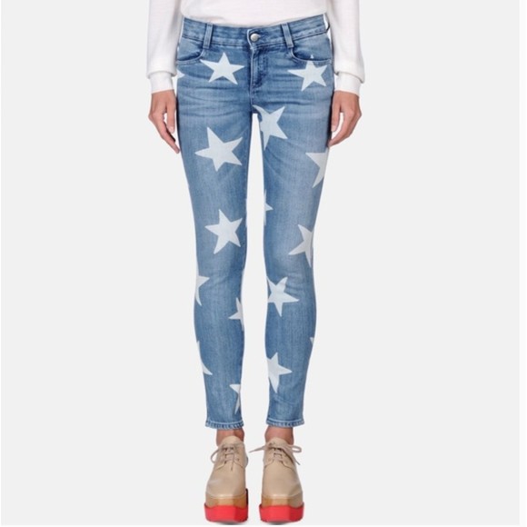 Stella McCartney White and Blue Skinny Jumpsuit - Picture 2 of 12